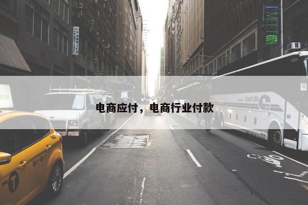 电商应付，电商行业付款