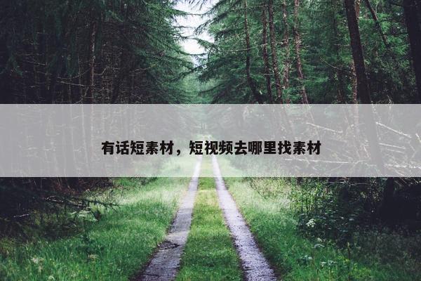 有话短素材，短视频去哪里找素材