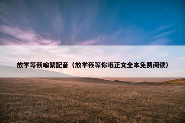 放学等我喻繁配音（放学我等你哦正文全本免费阅读）