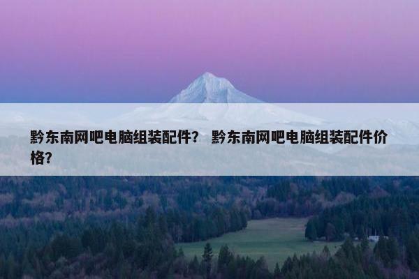 黔东南网吧电脑组装配件？ 黔东南网吧电脑组装配件价格？