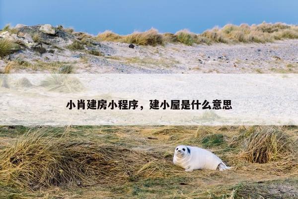 小肖建房小程序，建小屋是什么意思