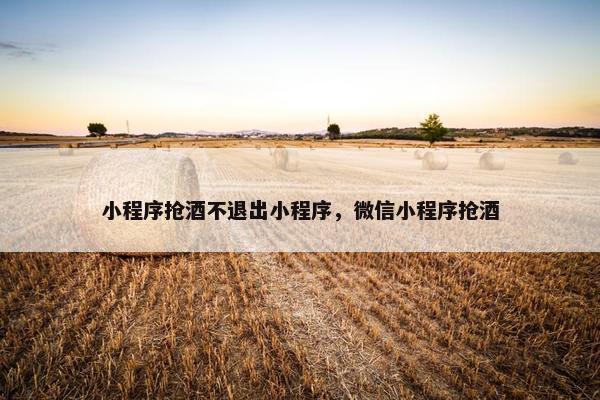 小程序抢酒不退出小程序，微信小程序抢酒