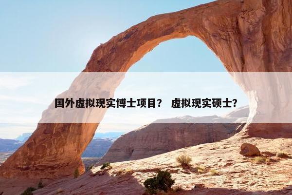 国外虚拟现实博士项目？ 虚拟现实硕士？