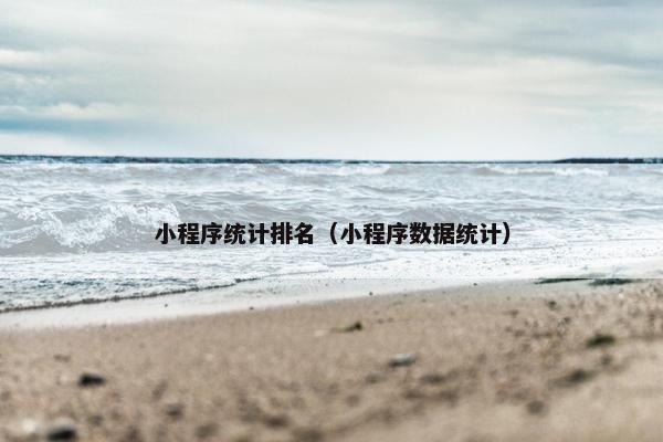 小程序统计排名（小程序数据统计）