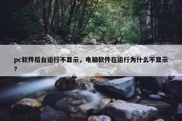 pc软件后台运行不显示，电脑软件在运行为什么不显示?