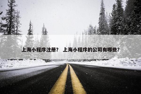 上海小程序注册？ 上海小程序的公司有哪些？