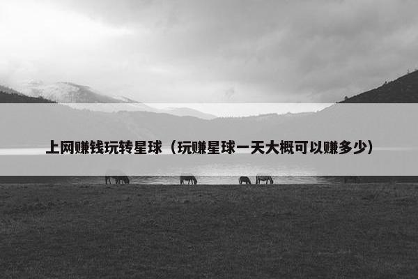 上网赚钱玩转星球（玩赚星球一天大概可以赚多少）