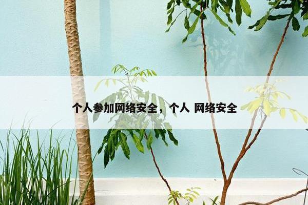 个人参加网络安全，个人 网络安全