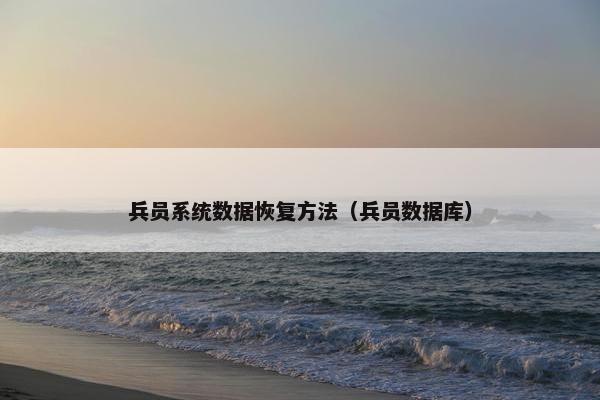 兵员系统数据恢复方法（兵员数据库）