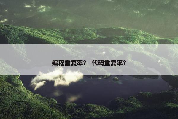 编程重复率？ 代码重复率？
