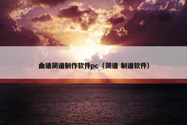 曲谱简谱制作软件pc（简谱 制谱软件）