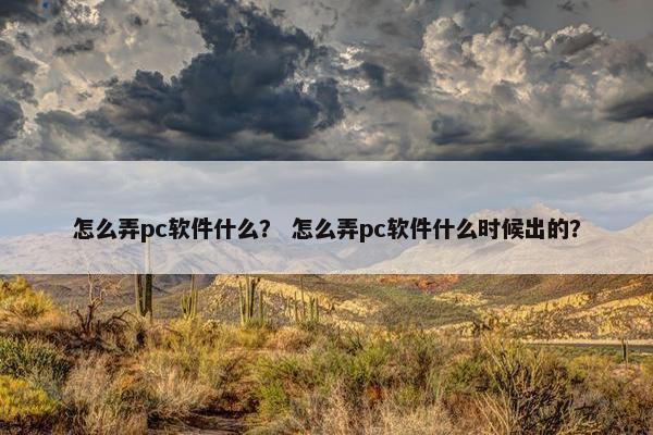 怎么弄pc软件什么？ 怎么弄pc软件什么时候出的？