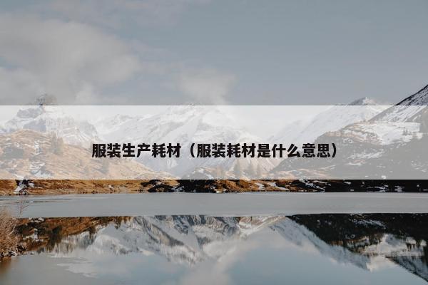 服装生产耗材（服装耗材是什么意思）