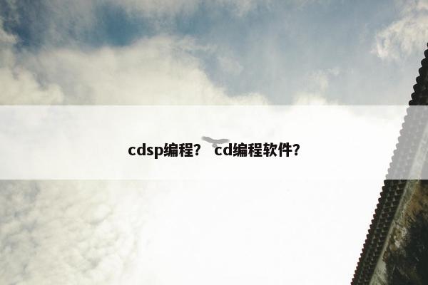 cdsp编程？ cd编程软件？