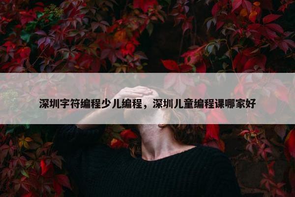 深圳字符编程少儿编程，深圳儿童编程课哪家好