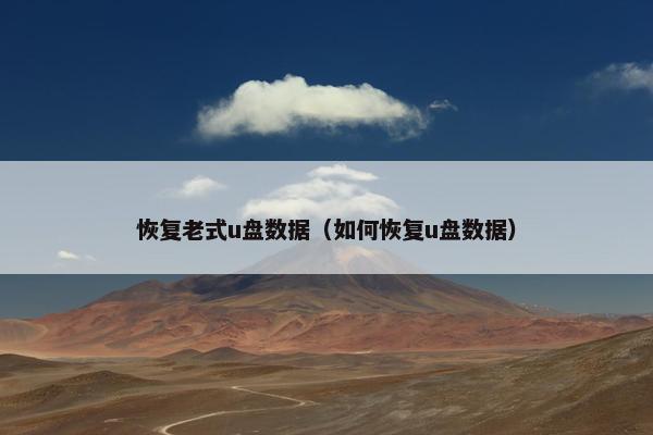 恢复老式u盘数据（如何恢复u盘数据）
