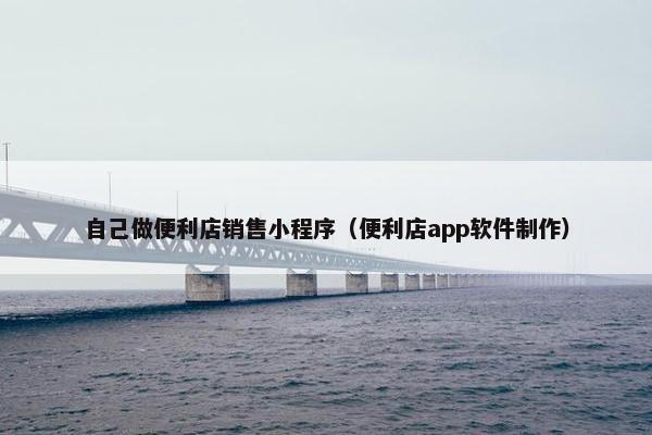 自己做便利店销售小程序（便利店app软件制作）