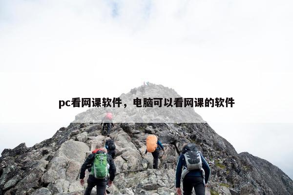pc看网课软件，电脑可以看网课的软件