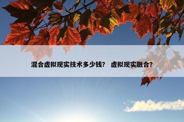 混合虚拟现实技术多少钱？ 虚拟现实融合？