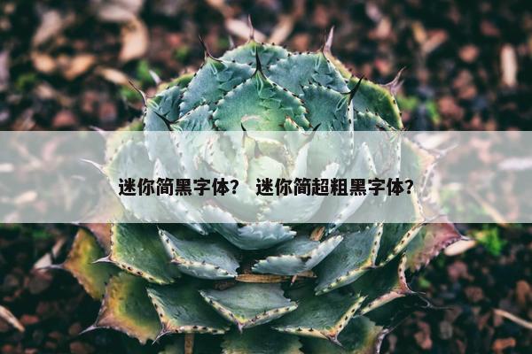 迷你简黑字体？ 迷你简超粗黑字体？