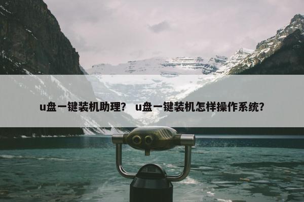 u盘一键装机助理？ u盘一键装机怎样操作系统？