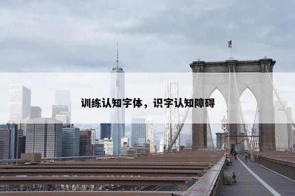 训练认知字体，识字认知障碍