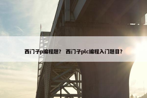西门子p编程题？ 西门子plc编程入门题目？