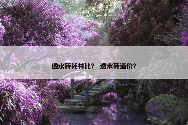 透水砖耗材比？ 透水砖造价？
