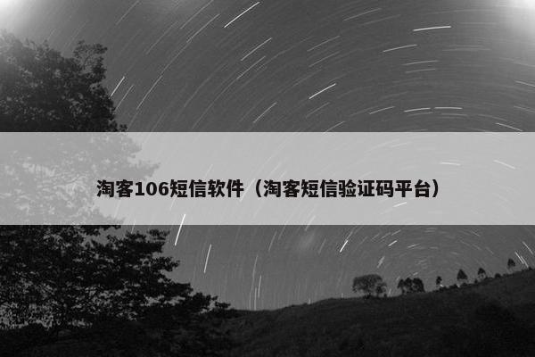 淘客106短信软件（淘客短信验证码平台）