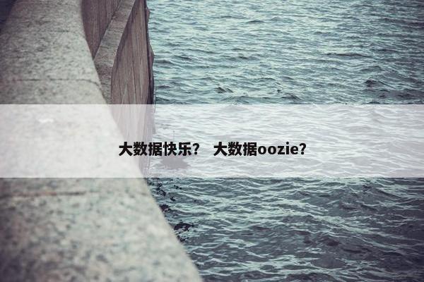 大数据快乐？ 大数据oozie？