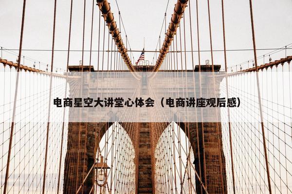 电商星空大讲堂心体会（电商讲座观后感）