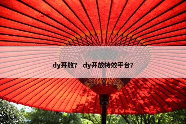 dy开放？ dy开放特效平台？
