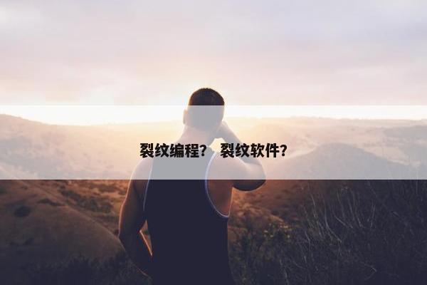 裂纹编程？ 裂纹软件？