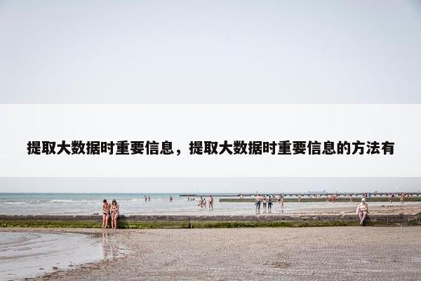 提取大数据时重要信息，提取大数据时重要信息的方法有