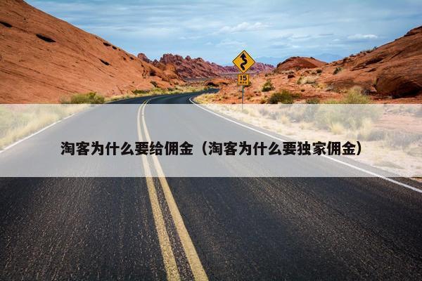 淘客为什么要给佣金（淘客为什么要独家佣金）