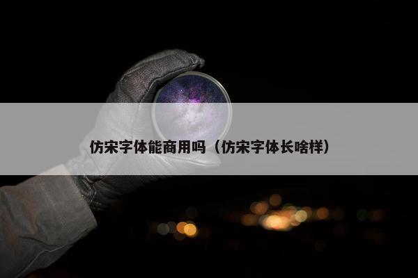 仿宋字体能商用吗（仿宋字体长啥样）