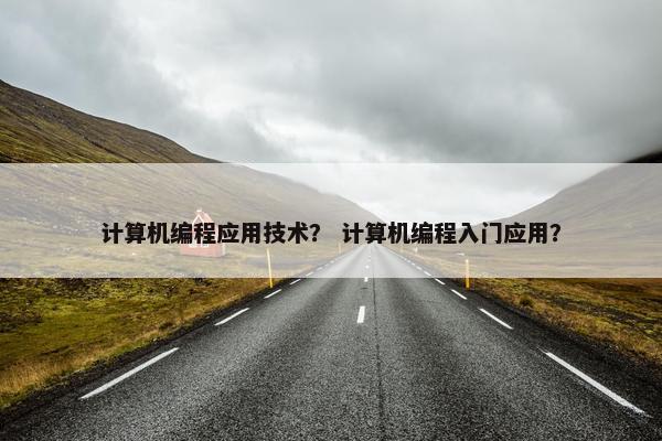 计算机编程应用技术？ 计算机编程入门应用？