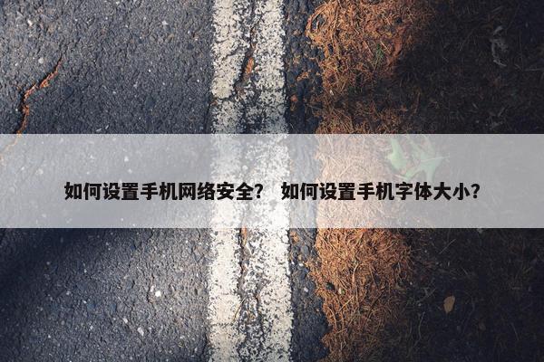 如何设置手机网络安全？ 如何设置手机字体大小？