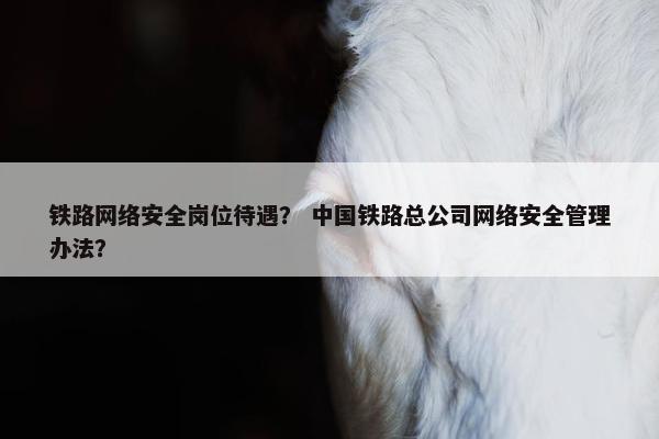 铁路网络安全岗位待遇？ 中国铁路总公司网络安全管理办法？
