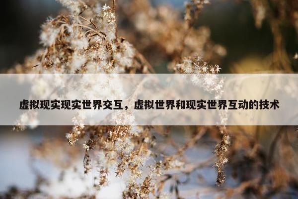 虚拟现实现实世界交互，虚拟世界和现实世界互动的技术