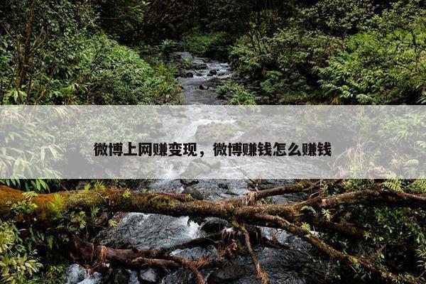 微博上网赚变现，微博赚钱怎么赚钱