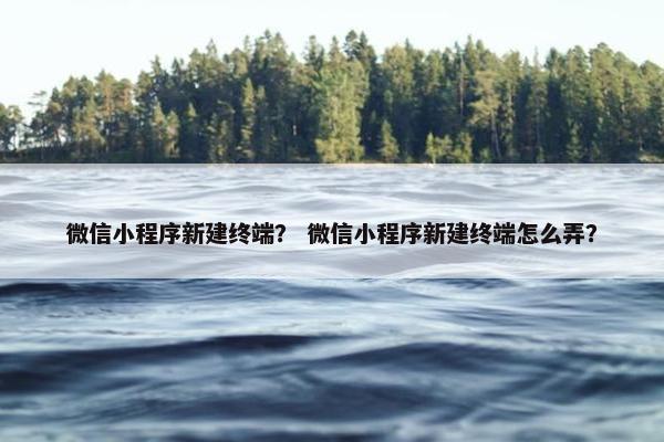 微信小程序新建终端？ 微信小程序新建终端怎么弄？