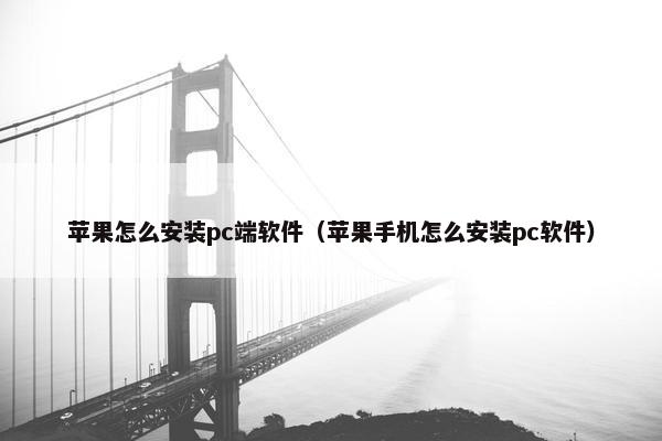 苹果怎么安装pc端软件（苹果手机怎么安装pc软件）