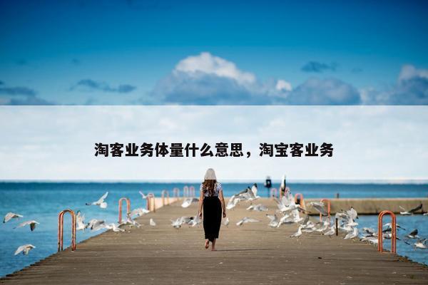 淘客业务体量什么意思，淘宝客业务