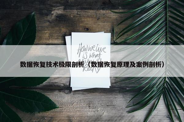 数据恢复技术极限剖析（数据恢复原理及案例剖析）