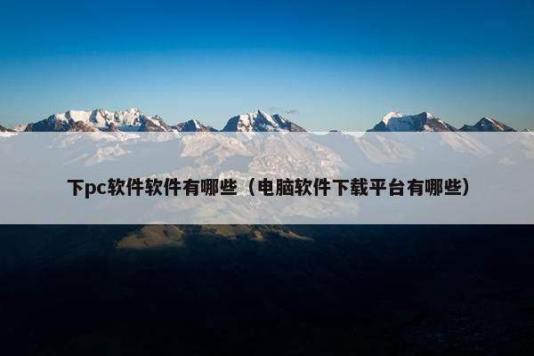 下pc软件软件有哪些（电脑软件下载平台有哪些）