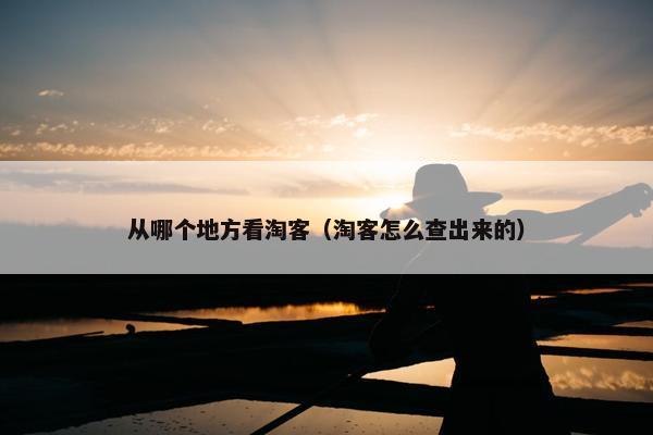 从哪个地方看淘客（淘客怎么查出来的）