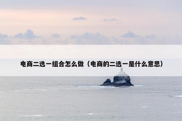 电商二选一组合怎么做（电商的二选一是什么意思）