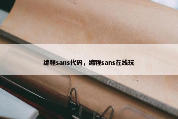 编程sans代码，编程sans在线玩