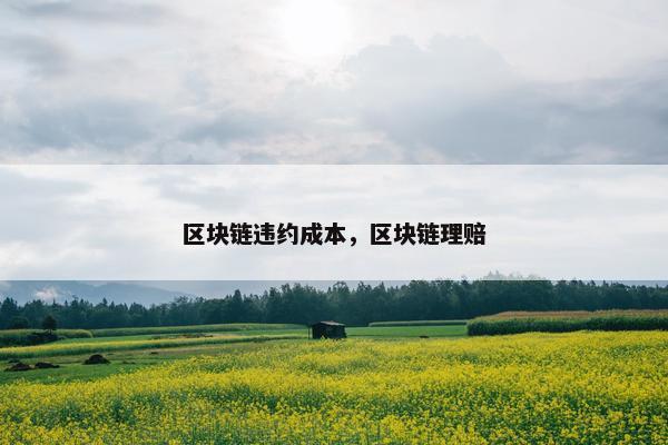 区块链违约成本，区块链理赔